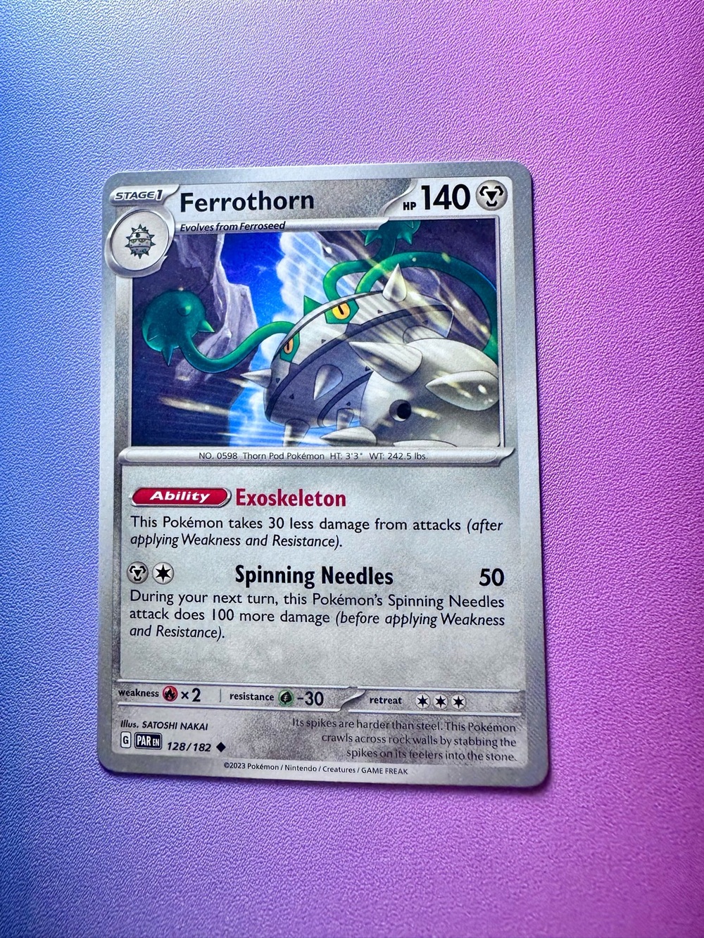 ferrothorn - 128/182 (uncommon) — pokemon: paradox rift